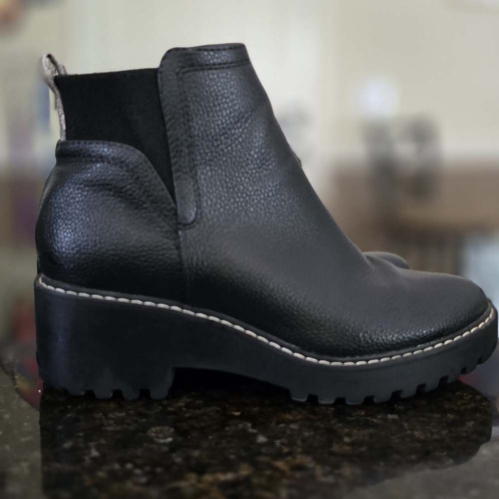 Black Leather Ankle Boots